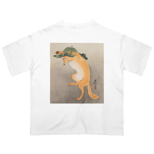 日本画：浮世絵；踊る狐 オーバーサイズTシャツ