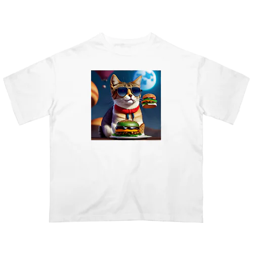 Burger Cat 1 オーバーサイズTシャツ