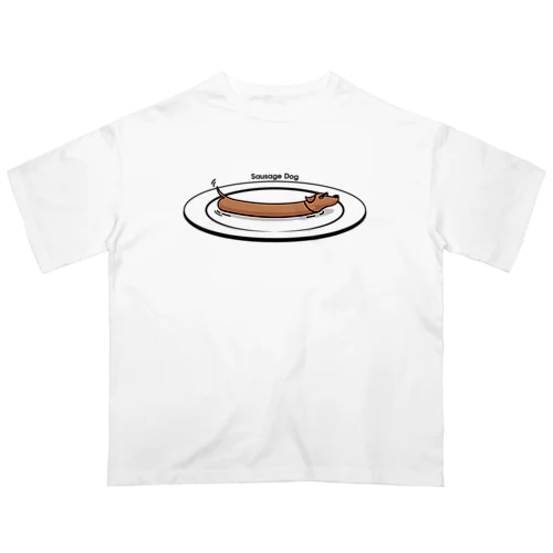 お皿の上のソーセージドッグ オーバーサイズTシャツ