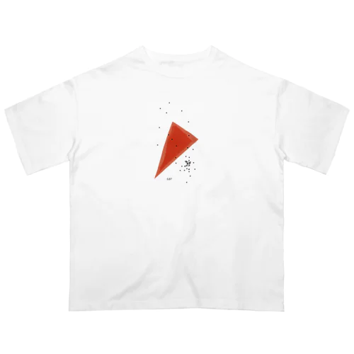 三角形　red オーバーサイズTシャツ