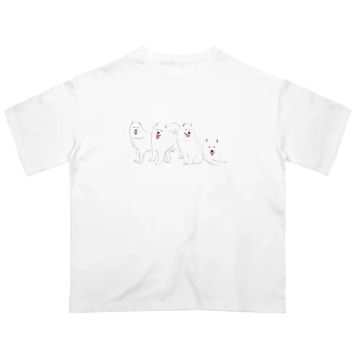 寄り添う　サモエド　犬 Oversized T-Shirt