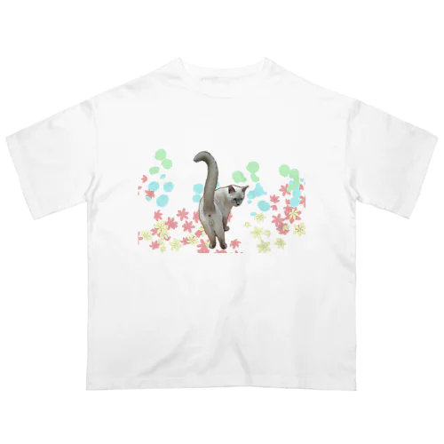 てんちゃんのＴシャツ お花柄 オーバーサイズTシャツ