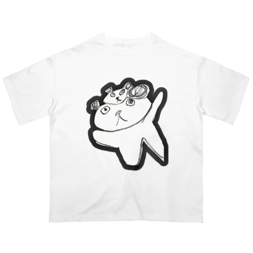 パンダのお面をつけたパンダ Oversized T-Shirt