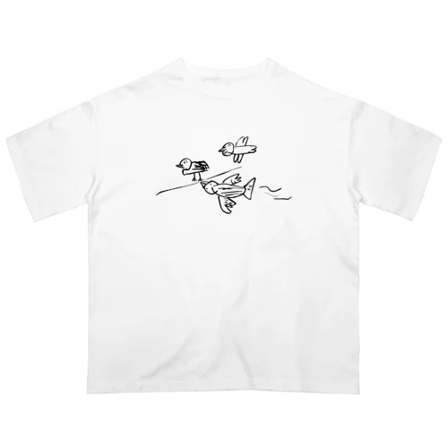 旦那画伯の飛ぶ鳥時代 Oversized T-Shirt