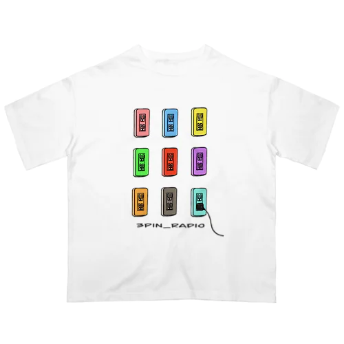 三つ穴コンセントTシャツ(ver.FUJI) Oversized T-Shirt
