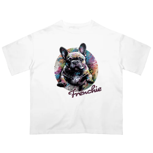 ストリート絵柄フレンチブルドッグ Oversized T-Shirt