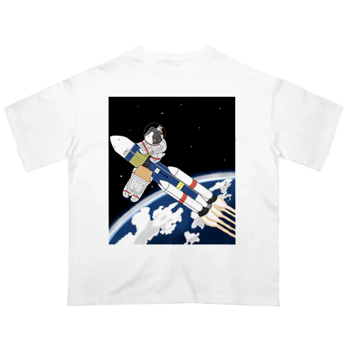 宇宙への旅立ちにゃん オーバーサイズTシャツ