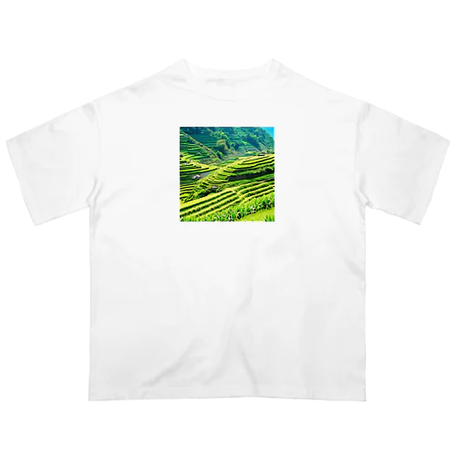 日本の原風景　棚田 オーバーサイズTシャツ