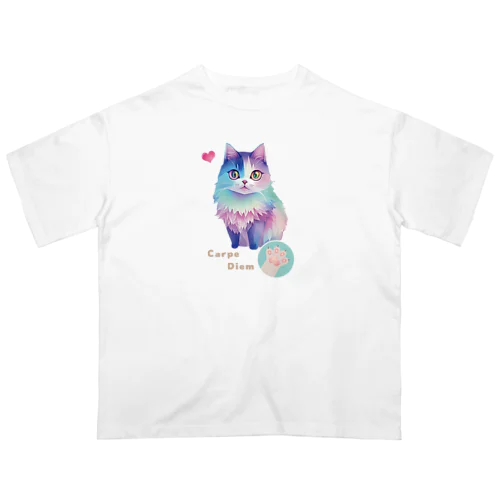 ネコTシャツ (010猫) オーバーサイズTシャツ