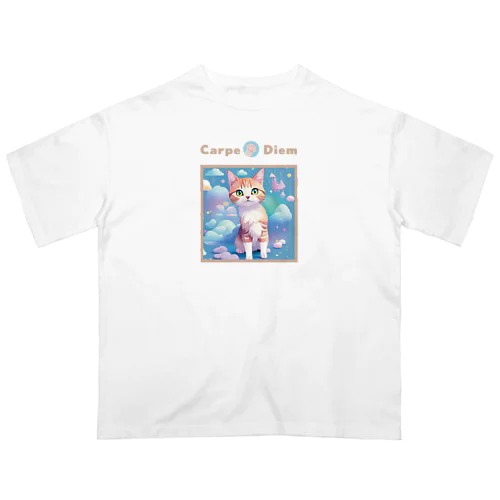 ネコTシャツ (023猫) オーバーサイズTシャツ