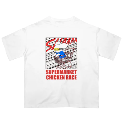 SUPERMARKET CHICKEN RACE Oversized T-Shirt