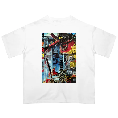 バスキアの絵画風イラスト オーバーサイズTシャツ