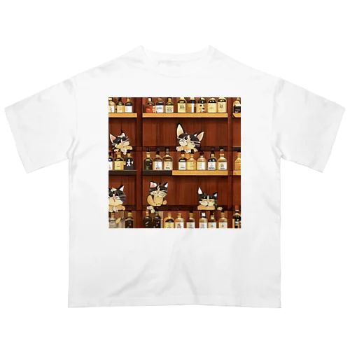 ウイスキーと猫 オーバーサイズTシャツ