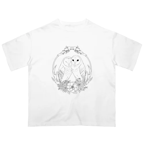 なかよしメンフクロウ オーバーサイズTシャツ