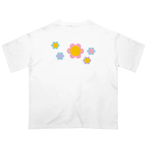 フラワー　ミックス　Mixed Coloured Flowers オーバーサイズTシャツ