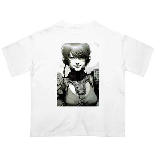 Cyber android girl iron gene series L109-C オーバーサイズTシャツ