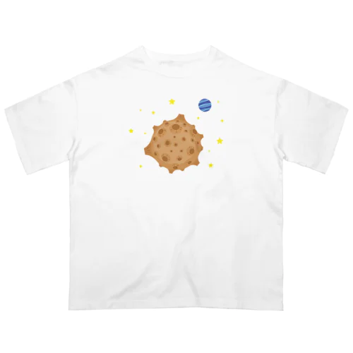 古いSFに出てきそうなデコボコのクレーターの惑星です! オーバーサイズTシャツ