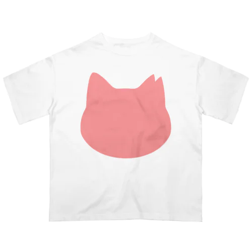 さくら猫シルエット/ピンク オーバーサイズTシャツ