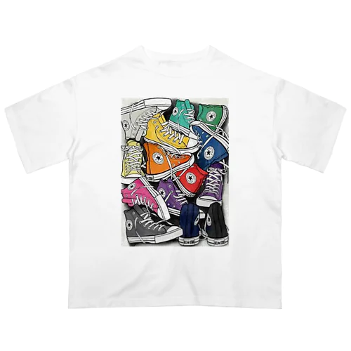 カラフルスニーカー Oversized T-Shirt