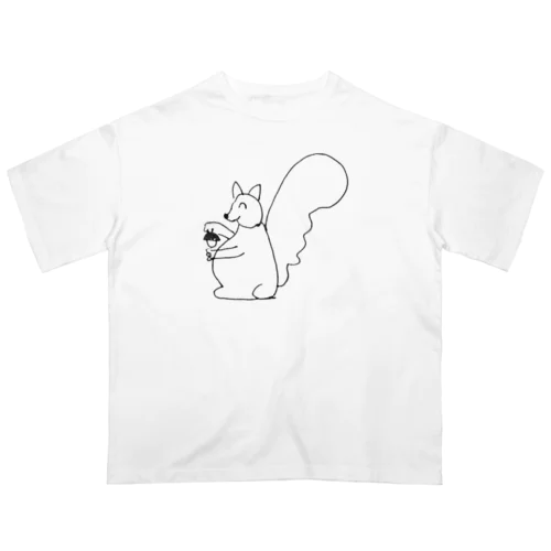 母が描いたリス オーバーサイズTシャツ