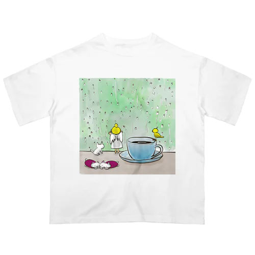 テーミス、雨の窓辺 オーバーサイズTシャツ