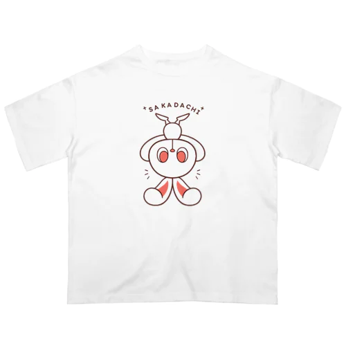 ぽっぷらうさぎ(さかだち(文字あり)) オーバーサイズTシャツ