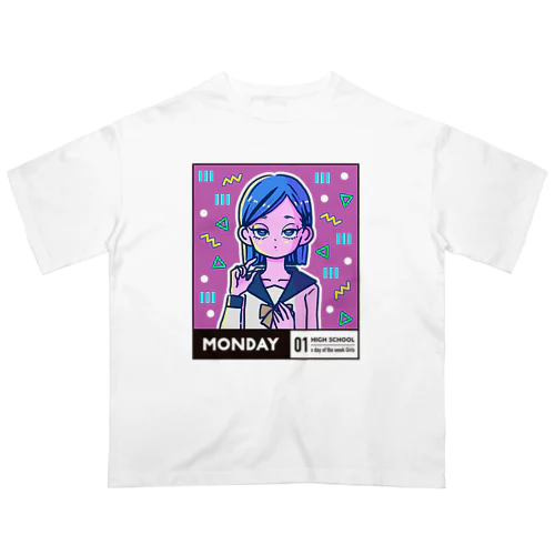 01-1-high school-Monday オーバーサイズTシャツ