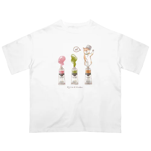 絵の具チューブからこんにちは！柴犬 3色ver. オーバーサイズTシャツ