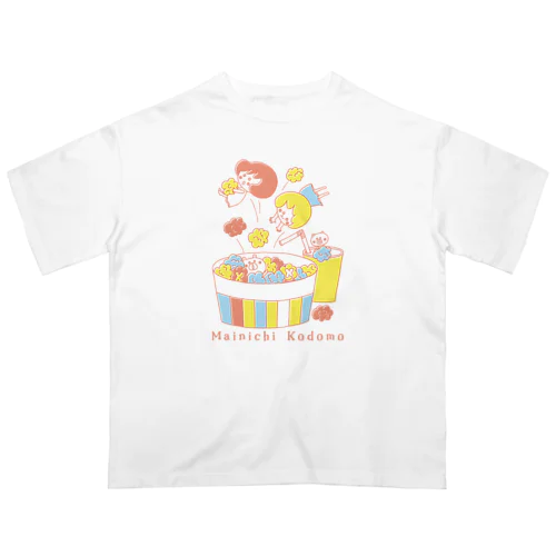 Mainichi kodomo popcorn オーバーサイズTシャツ