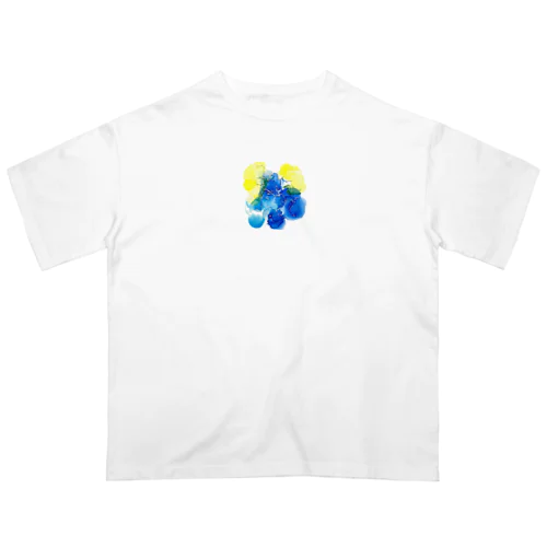 アクアブルーの波動 オーバーサイズTシャツ