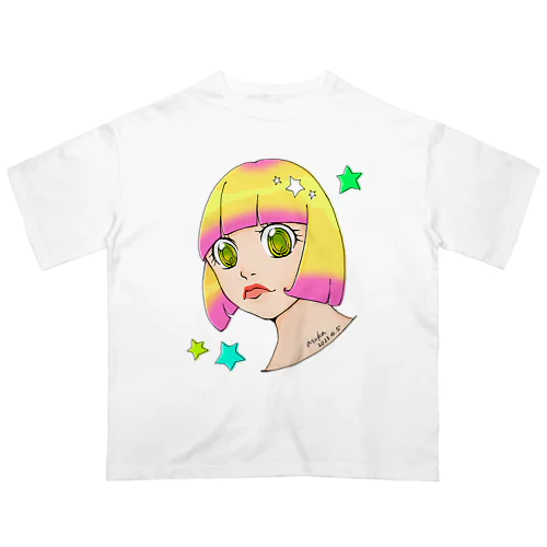 デジタルイラスト女の子 オーバーサイズTシャツ