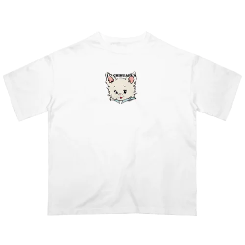 チワワ-クリーム&ホワイト「I♡CHIHUAHUA」 オーバーサイズTシャツ