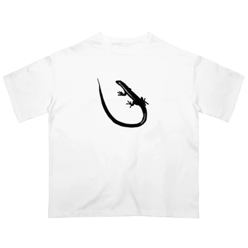 モノクロ爬虫類 オーバーサイズTシャツ