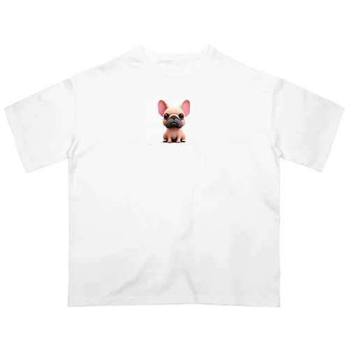 3Dイラスト　フレンチブルドック Oversized T-Shirt