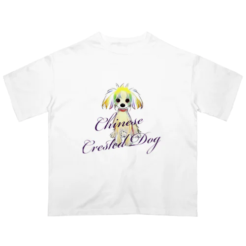 Chinese Crested Dog カラフル オーバーサイズTシャツ