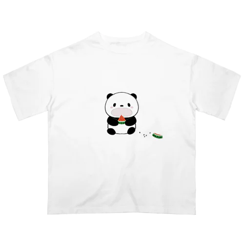 スイカを食べるパンダ Oversized T-Shirt