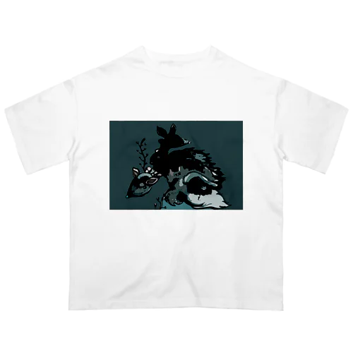 キロク(亀鹿) / 深海色 オーバーサイズTシャツ