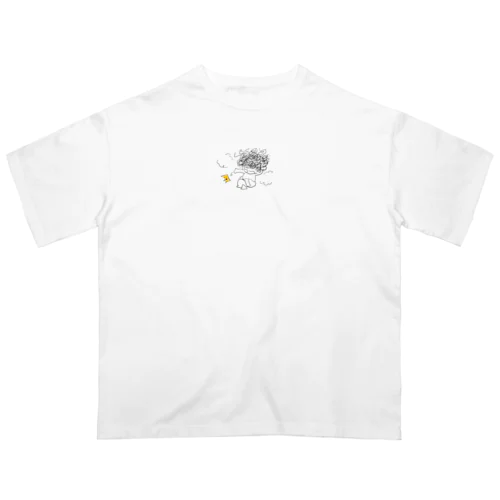 王冠投げ投げサウナアフロくん オーバーサイズTシャツ