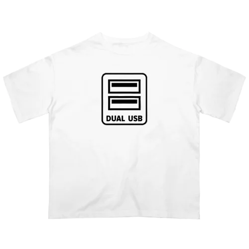 DUAL USB Ver.WHITE Oversized T-Shirt