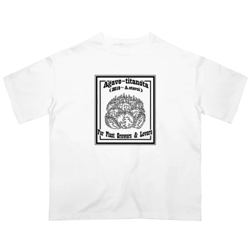 【Agave titanota/oteroi】前面・黒柄・オーバーサイズTシャツ オーバーサイズTシャツ