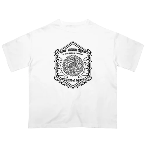 【Agave victoriae-reginae】前面・黒柄・オーバーサイズTシャツ オーバーサイズTシャツ