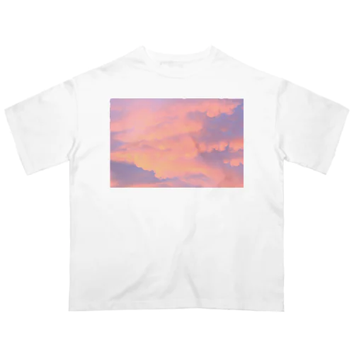 ピンク空 オーバーサイズTシャツ