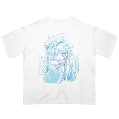 天使界隈×キョンシー (背景文字有) オーバーサイズTシャツ