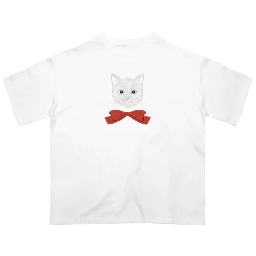 猫のジョセフィーヌとリボン（小） オーバーサイズTシャツ