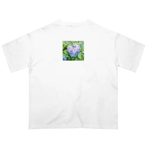 紫陽花 ハート オーバーサイズTシャツ