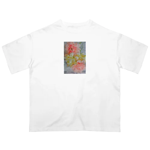 造花 レトロ オーバーサイズTシャツ