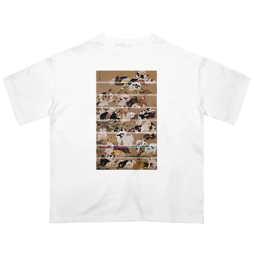 伊藤若冲 【世界の名画】 百犬図 犬 イヌ 子犬 日本画 花鳥画 奇想派 絵画 美術 Oversized T-Shirt