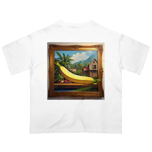 バナナ絵画風 オーバーサイズTシャツ