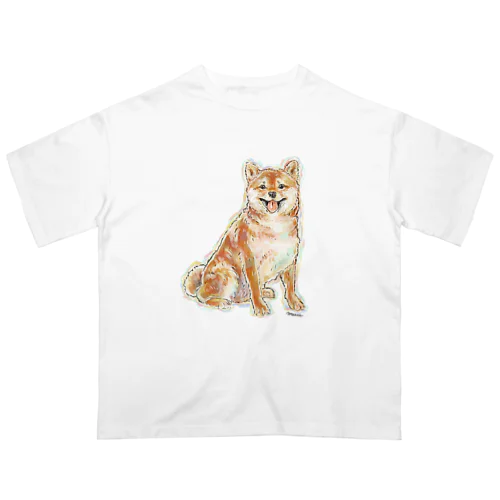 笑っている柴犬 オーバーサイズTシャツ