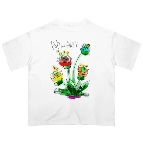 花シンプル オーバーサイズTシャツ